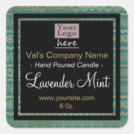 Hand Pered Candle Elegant Your logotyp Fyrkantigt Klistermärke
