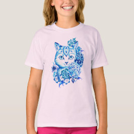 Hand plockade 10 blått skuggar den t-shirt