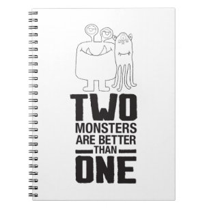 Hand plockade 2 Monster Art Monster Halloween Art Anteckningsbok Med Spiral