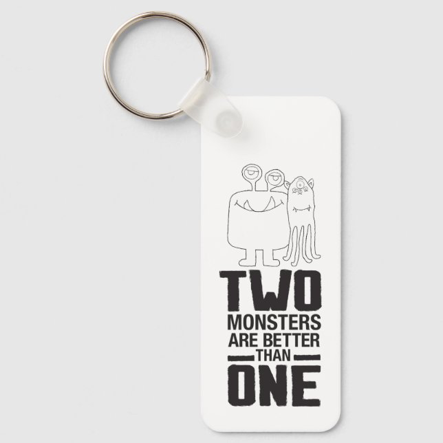 Hand plockade 2 Monster Art Monster Halloween Art Nyckelring (Framsida)