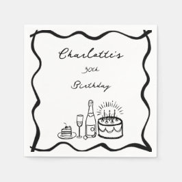 Hand plockade 30års födelsedag pappersservett