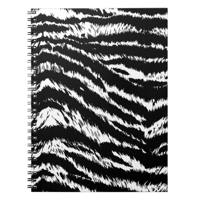 Hand plockade Abstrakt 2 Färg Zebra ränder Repea Anteckningsbok (Framsidan)