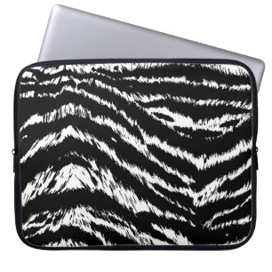Hand plockade Abstrakt 2 Färg Zebra ränder Repea Laptop Fodral