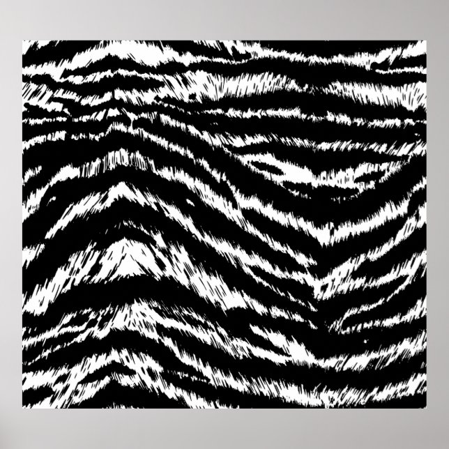 Hand plockade Abstrakt 2 Färg Zebra ränder Repea Poster (Framsidan)