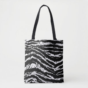 Hand plockade Abstrakt 2 Färg Zebra ränder Repea Tygkasse