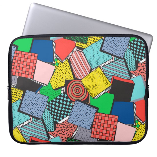 Hand plockade Abstrakt Blocks Struktur Laptop Fodral (Framsidan)