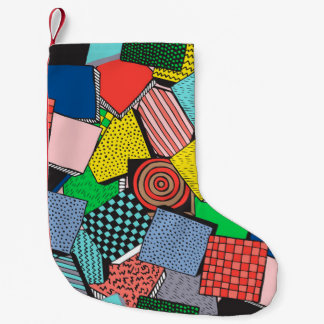 Hand plockade Abstrakt Blocks Struktur Liten Julstrumpa