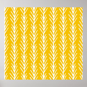 Hand plockade Abstrakt Blommönster Poster