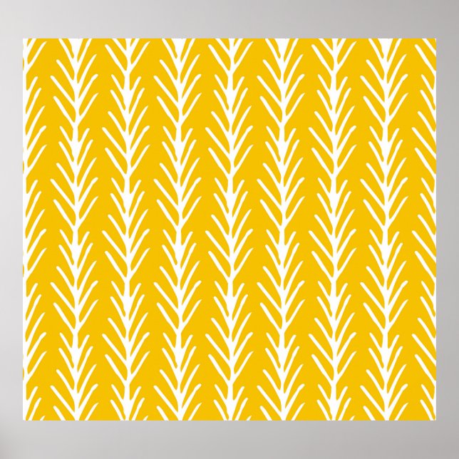 Hand plockade Abstrakt Blommönster Poster (Framsidan)