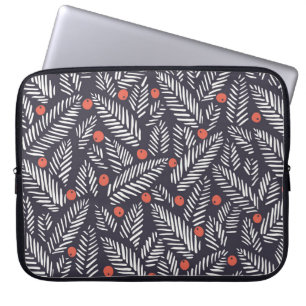 Hand plockade abstrakt - jullöv, röd heliga laptop fodral