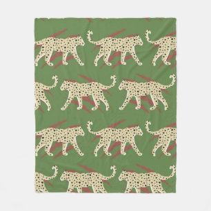 Hand plockade Abstrakt Leopard Cheetah med Animal Fleecefilt