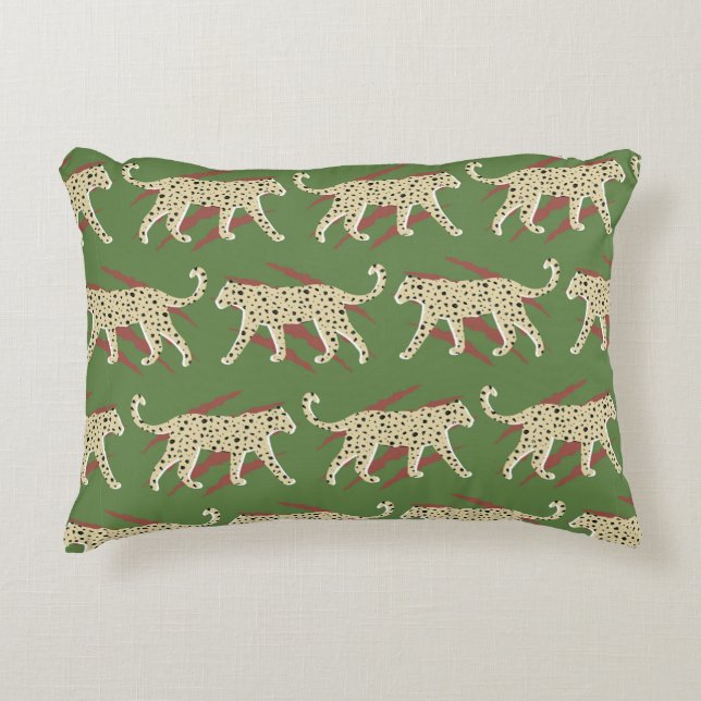 hand plockade Abstrakt Leopard Cheetah med Animal  Prydnadskudde (Framsidan)