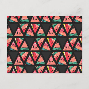 Hand plockade Abstrakt Watermelon Mönster Vykort