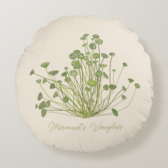 Hand plockade Acetabularia Sjögräs Rund Kudde (Framsidan)