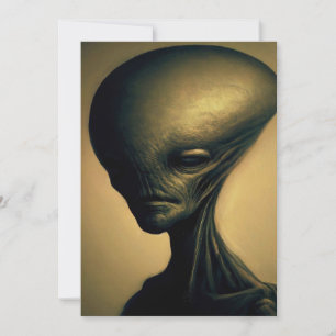 Hand plockade Alien Porträtt Inbjudningar