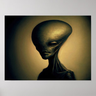 Hand plockade Alien Porträtt Poster