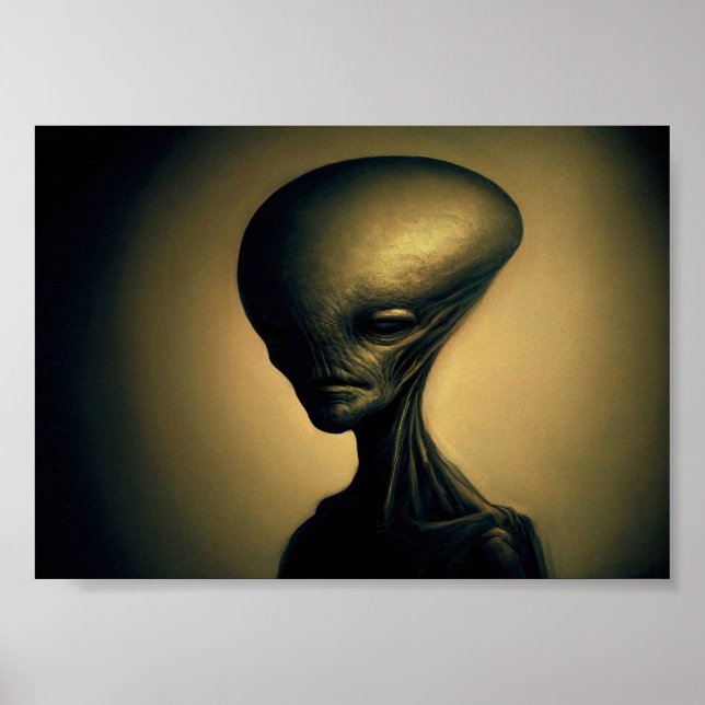 Hand plockade Alien Porträtt Poster (Framsidan)