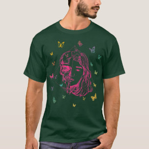 Hand plockade Anime Skelita med Butterflies (2) T Shirt