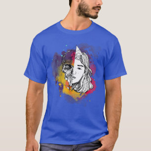 Hand plockade Anime Skelita med Färg Stänk T Shirt