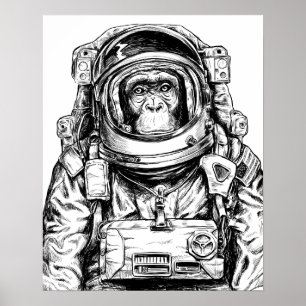 Hand plockade apaastronaut poster