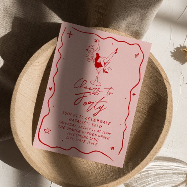 Hand plockade är 40-årsjubileum till 40-årsjubileu inbjudningar (Skapare uppladdad)