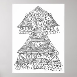 Hand plockade art poster stamsmycken