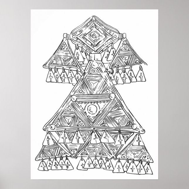 Hand plockade art poster stamsmycken (Framsidan)