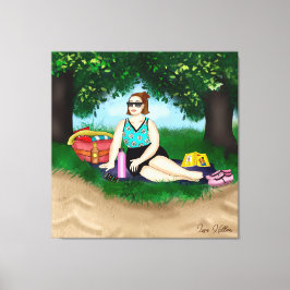 Hand plockade Art | Uppmjukning av kvinnor i Beach Canvastryck