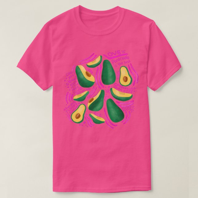 Hand plockade avocado art för avocado älskare gale t shirt (Design framsida)