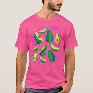 Hand plockade avocado art för avocado älskare gale t shirt