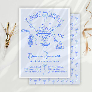 Hand plockade Bachelorette Last Toast Party Inbjudningar