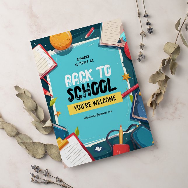 Hand plockade Back to school Poster Inbjudningar (Skapare uppladdad)