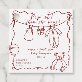 Hand plockade barnkläder babydusch Pop it it Gåvor Etiketter