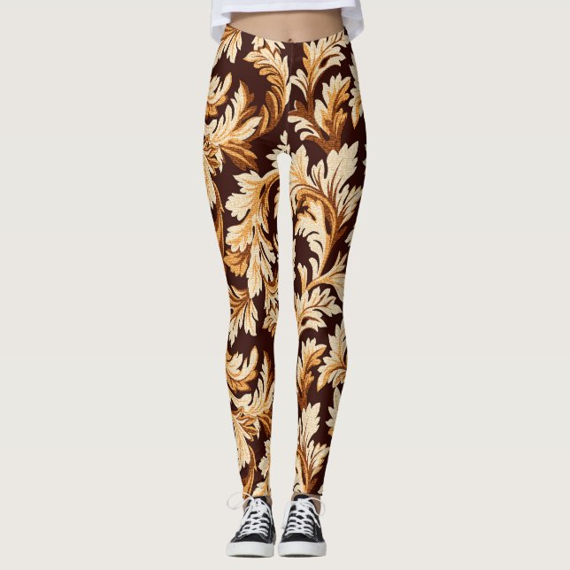 Hand plockade Baroque Löv: Snyggt Elegance. Leggings (Framsida)