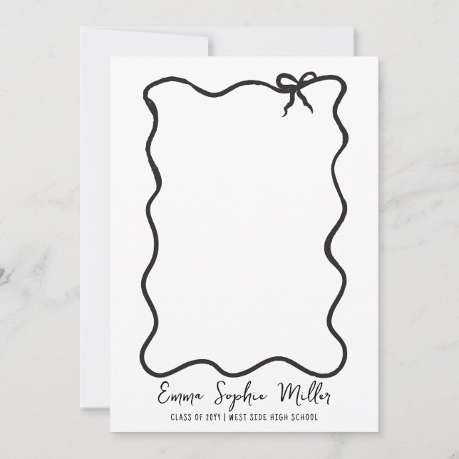 Hand plockade bås Studenten meddelande Inbjudningar (Baksida)