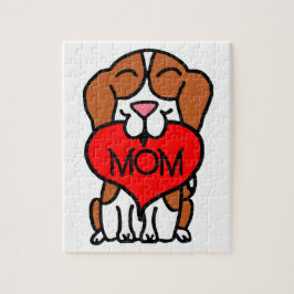Hand plockade Beagle Heart Mamma Pussel