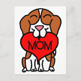 Hand plockade Beagle Heart Mamma Vykort