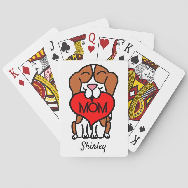 Hand plockade Beagle Mamma Personlig Casinokort (Baksidan)