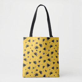 Hand plockade Bee Tote Bag - Cute Bee Birthday Gif Tygkasse