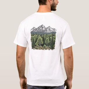 Hand plockade, berggrund, omgivningsluft och frams t shirt