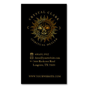 Hand plockade Bevackra Celestial Sol Ansikte Star Magnetiska Visitkort