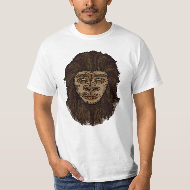 Hand plockade Bigfoot Sasquatch Swamp Ape T Shirt (Framsida)