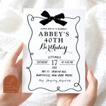 Hand plockade Black Bow Illustrated Vuxen Birthday