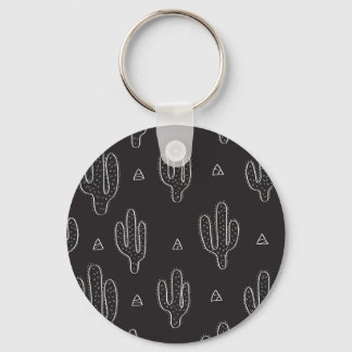Hand plockade Black Cactus Mönster Nyckelring