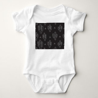 Hand plockade Black Cactus Mönster T Shirt
