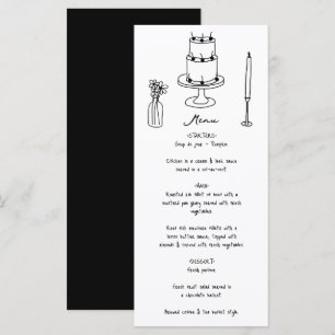Hand plockade Black Illustrations Doodles Bröllop Meny