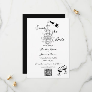 Hand plockade Black Illustrations Doodles Bröllop Spara Datumet