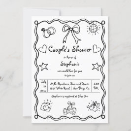 Hand plockade-bläckfiskpars dusch inbjudningar