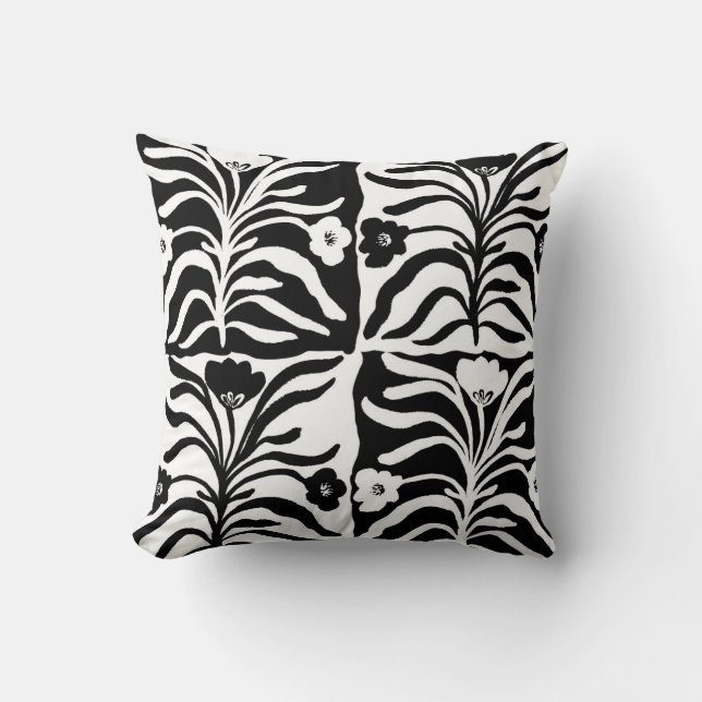 Hand plockade Blommigt: Abstrakten Vintage Kudde (Framsida)