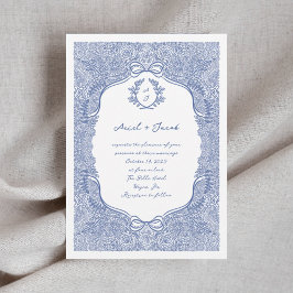 Hand plockade Blommigt Bow Bröllop Inbjudningar